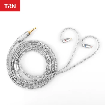 TRN T2 16 Core Headphone Srebrny kabel z powłoką HIFI Upgrade kabel 3.5/2.5/4.4 mm Plug MMCX/2Pin złącze do TRN V80 V90 V10 V60