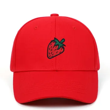 Truskawka czapka z daszkiem dla kobiet haft owoce snapback hat cap uliczny hip-hop tato kapelusz bawełna mężczyźni cap drop shipping