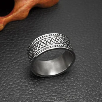 TrustyLan 9MM Wide Punk Rock Ring Man Vintage Men Jewelry Biżuteria Dropshipping stal nierdzewna męskie pierścienie dla kobiet Anel 2018