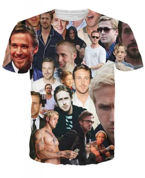 Trójnik unisex moda nowy 3D kobiety mężczyźni koszulki Ryan Gosling paparazzi koszulka sexy amerykański aktor koszulki topy