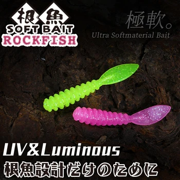 TSURINOYA Soft Ajing Fishing Lure Set 10pcs 36mm 0.4 g PROMENADE Rockfish Jig Swimbait silikonowy robak wobler, przynęta