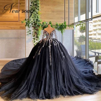 Tureckie Czarne Rękawy Długie Suknie Wieczorowe Dla Gwiazd Sukienki 2020 Z Otwartymi Ramionami Formalne Sukienka Bielizna Korowód Sukienka