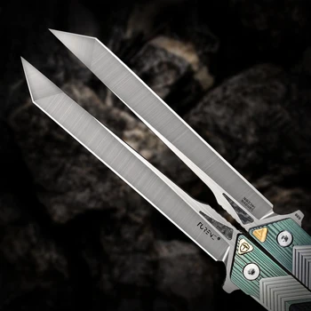 TURENZ-M390 stalowy składany scyzoryk z ножнами do paska uchwyt ze stopu tytanu Флипперные noże Tanto noże EDC kemping nóż