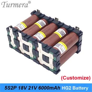 Turmera 18650 hg2 3000mAh akumulator 30A 12.6 V do 25.2 V do wkrętarki Shurika taśma lutownicza 3S 4S 5S 6S akumulator jest skonfigurowany