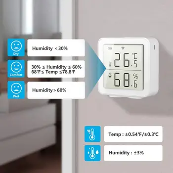 Tuya BEZPRZEWODOWY czujnik temperatury i wilgotności Indoor Intelligent Linkage czujnik nieprawidłowej temperatury i wilgotności z Alexa Google
