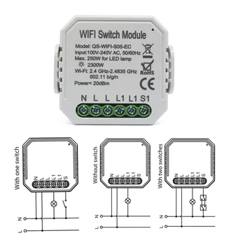 Tuya Wifi Power Meter Switch Module Ukryty Bezprzewodowy Przełącznik Przekaźnika Monitor Zużycia Pomiar Dla Modułu Smart Home Switch