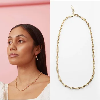 Twist Wąż złoty łańcuch naszyjnik ze stali nierdzewnej krótkie obojczyk naszyjnik dla kobiet moda punk 2020