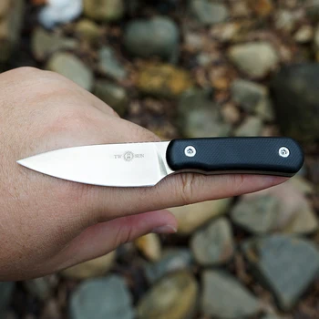 TWOSUN noże mini S90V ostrze sztywne ostrze nóż scyzoryk survival taktyczny nóż polowanie odkryty camping narzędzie EDC G10 TS150