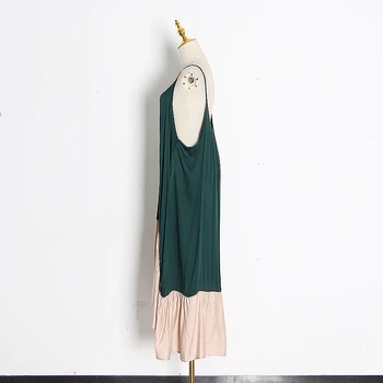 TWOTWINSTYLE Color Hit kobieca sukienka z kapturem z długim rękawem temat patchwork Asymetryczne sukienki dla kobiecej mody 2020 Tide