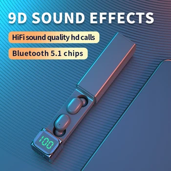 TWS Mini Wireless Headphones Bluetooth V5.1 słuchawki z mikrofonem ładowania etui sportowe wodoodporne słuchawki bezprzewodowe zestawy słuchawkowe