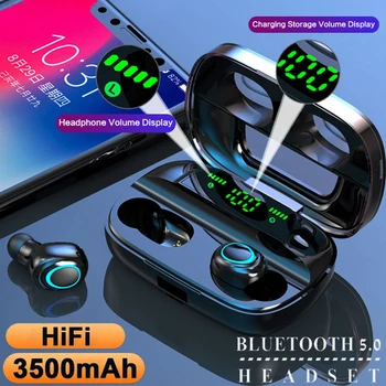 TWS S11 Bluetooth, słuchawki Bezprzewodowe 3500 mah wyświetlacz led IPX5 sterowanie dotykowe sportowa redukcja szumów HIFI słuchawki stereo zestaw słuchawkowy