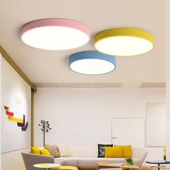 Twórczy ultra-cienki migdałów okrągły led lampa sufitowa Candy Color Children ' s Room Light Kitechen sypialnia gabinet lampy sufitowe