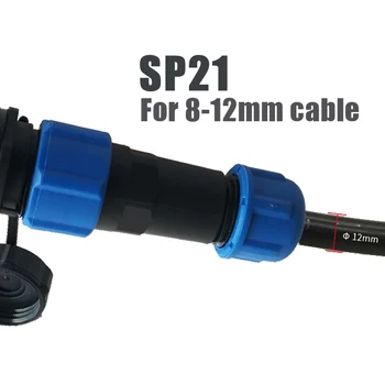 Tylna nakrętka SP21 przewody kablowe złącza wodoodporny ip68 1-2-3-4-5-6-7-9-10-12-14pin wtyk i gniazdo 5A 10A 380V 25A 250V