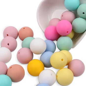 TYRY.HU 50 szt. okrągłe silikonowe akrylowe spożywczego jakości 19 mm bezpieczne zabawki dla Dzieci ząbkowania do żucia gryzak DIY naszyjnik biżuteria produkcja BPA free