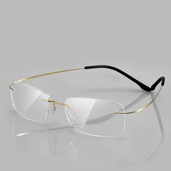 Tytanowe okulary bez oprawek Фотохромная krótkowzroczność soczewki mężczyźni anty-niebieskie światło kobiety odkryty starczowzroczność optyka okulary Okulary do czytania