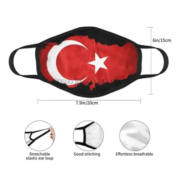 Türkiye - Grunge Anti Dust Reusable Diy Face Mask Turcja Turkey, Istanbul Galatasaray Fenerbahce Fener Gala Türkei Yıldız