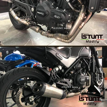 Układ wydechowy motocykla zmodyfikowana rura średniego szczebla ze stali nierdzewnej katalizator usunąć rurę Slip On dla Benelli Leoncino 500 BJ500