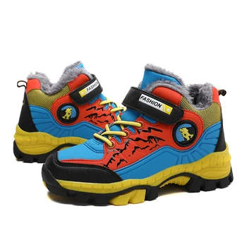 ULKNN Boys Cotton Shoes 2020 Winterwarm Plus Velvet Hiking Shoesoutdoor zgrubienie buty zimowe Big Boy Cotton Sneakers