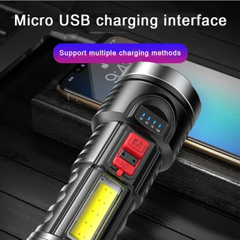 Ultra-jasny latarka USB akumulator przenośny żarówka COB Side Light reflektor odkryty camping Led Light lampa wielofunkcyjna