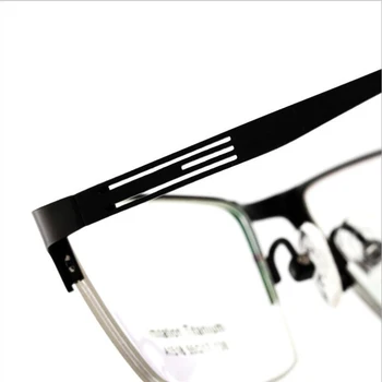 Ultra lekki stop tytanu biznesowe męskie optyczne, oprawki okularowe , Полукадровая ażurowa metalowa рецептурная szklana oprawa dla krótkowzroczności F614