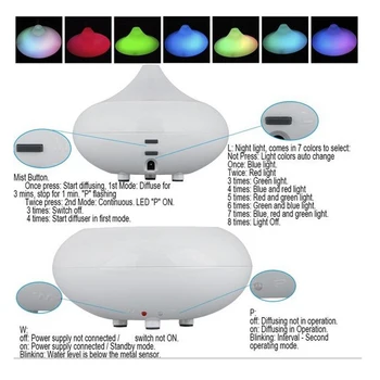 Ultradźwiękowy nawilżacz powietrza olejek dyfuzor światła led lampy aromaterapia elektryczny zapach dyfuzor mgła lub herbaty