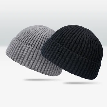 Unisex czapka dla mężczyzn w 2020 czapki zimowe dzianiny czarne rybackie czapka męska czapka damska Тюбетейка Jesień twarda krótka czapka hip-hop