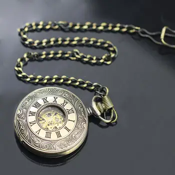 Unisex Elegancka Rzeźbione Cyfry Rzymskie Korpus Mechaniczny Zegarek Prezent