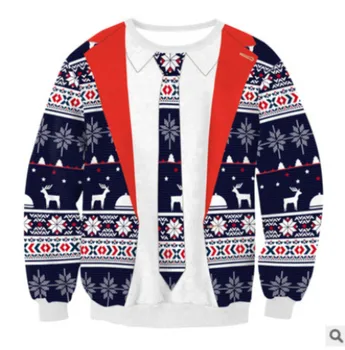 Unisex kobiety mężczyźni 2019 brzydki świąteczny sweter wakacje Santa Elf śmieszne damskie męskie swetry topy Jesień Zima odzież