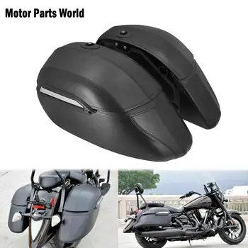 Uniwersalny Motocykl Klasyczne Torby Akcesoria Torby I Ciężkie Montaż Czarny Do Kawasaki Honda Dla Harley Touring Softail