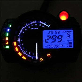 Uniwersalny motocykl modyfikacja akcesoria motocyklowe cyfrowy LCD 15000 obr. / min prędkościomierz motocykl ахометр licznik kosmicznego