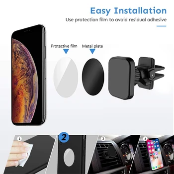 Uniwersalny regulowany 360 obrót telefon komórkowy posiadacza pojazdu dla Xiaomi Redmi iPhone 8 11 samochód otwór wentylacyjny mocowanie Magnes stoisko telefonu komórkowego