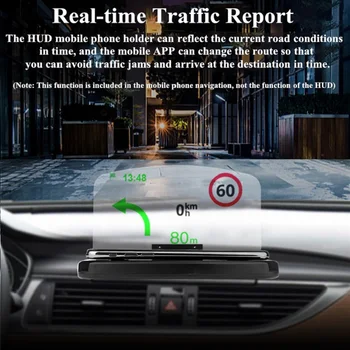 Uniwersalny samochodowy HUD-Head Up Display projektor telefoniczna nawigacja uchwyt na smartphone GPS HUD Display Uchwyt telefonu GPS projektor