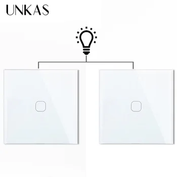 UNKAS EU 1 Gang 2 Way Wall Light Controler Smart Home Automation Touch Switch Switch wodoodporny i ognioodporny