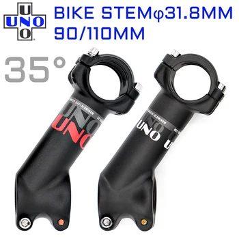 UNO Bike Stem 35degrees Riser Tube Mountain Road Bike dodatni i ujemny kąt trzpienia 31.8 90/110mm Mountain Power Parts