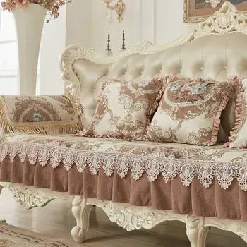 Urządzony w luksusowym haftowane etui na kanapy, pokrowce na sofy loveseat cover L w kształcie pokrowiec pokrycie sofy kanapy, pokrowce na krzesła slip covers
