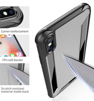 Urządzony w luksusowym matowy PC Back Case do iPhone X Xs Max XR 7 8 Plus matowy+przezroczyste etui do telefonu iPhone XS TPU odporna na wstrząsy zderzak Shell