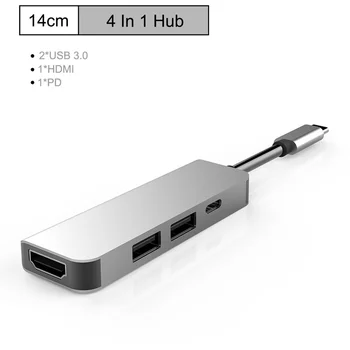 USB C HUB to Multi HUB USB 3.0 HDMI 4K /SD/TF Card Reader/ PD ładowanie audio /RJ45 adapter do MacBook Pro type c usb splitter