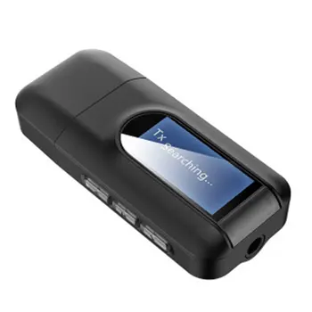 USB Dongle Bluetooth 5.0 audio odbiornik nadajnik z wyświetlaczem LCD 3 w 1 Mini jack 3,5 mm AUX USB bezprzewodowy adapter do TV KOMPUTER samochodowy