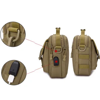 USB Molle wojskowa torba taktyczna torba procy kurierskie torby pas biodrowy kemping otwarty polowanie armia Assualt torba XA675+WA