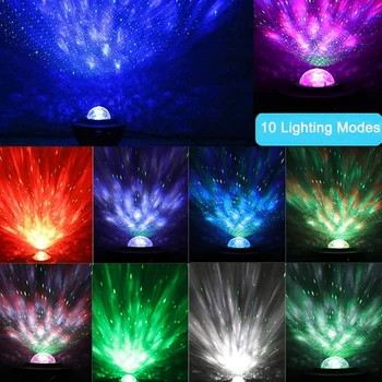 USB muzyka gwiezdna fala wody projektor led LED Star Night Light Light Bluetooth projektor dźwięku aktywowany projektor Light Decor