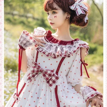 Uwowo Oryginalny Design Bubble Tea-Strawberry Lolita Dress Cosplay Kostium Dla Kobiet Lolita Dress For Girl