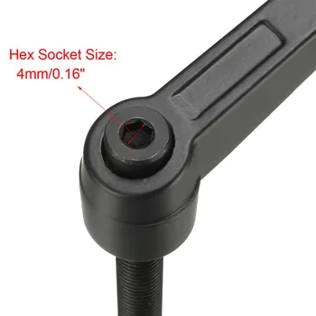 Uxcell nowa dostawa 5 szt. M8 40 mm 60 mm czarny mat grzechotka poziom regulowany uchwyt maszyny narzędzia dźwignia mocująca uchwyt uchwyt