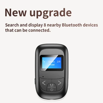 VAORLO wyświetlacz LCD adapter Bluetooth, odbiornik, nadajnik, akumulator, zasilacz sieciowy 5.0 dla słuchawek głośnik TV audio stereo 3.5 mm
