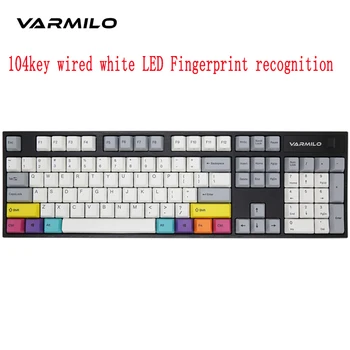Varmilo MA104 Vintage days+CMYK przewodowa, klawiatura mechaniczna Mute pojemnościowy przełącznik V2 rozpoznawanie odcisków palców