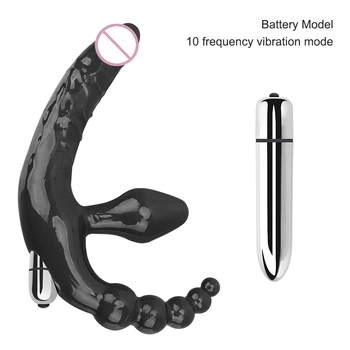 VATINE Double-heads Anal Plug wibrator bez ramiączek dildo wibratory sex-zabawka dla lesbijek para odbytu kulkowych wibratory