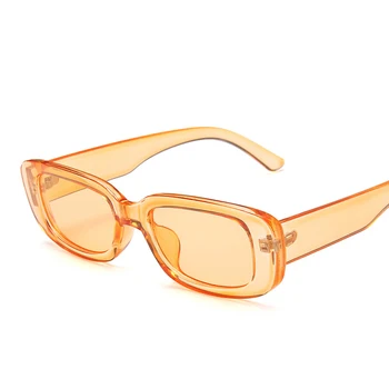 VCKA małe prostokątne okulary vintage, odcienie dla kobiet cukierki kolor punkty lustro kwadratowe okulary retro płaska góra przezroczyste soczewki