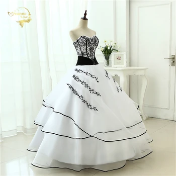 Vestidos De Noiva 2020 nowa dostawa suknie ślubne klasyczna linia, biały, czarny kobieta Rocznika suknia OW 0199