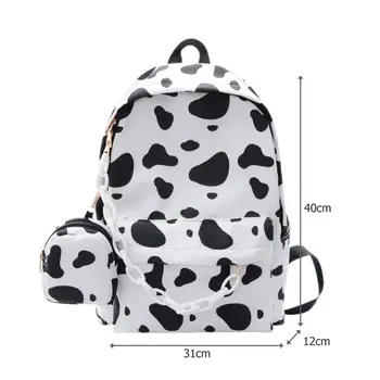 Vintage Casual Women Nylon Backpack Cow Wzór School Bag For School Teenagers Girls Dziecięce Plecaki Torba Podróżna