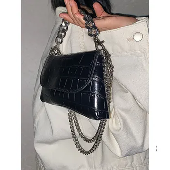 Vintage krokodyli wzór łańcuchowa torba projektant torebka casual torba hotelowego torby kobiety marka damska mała kopertówka
