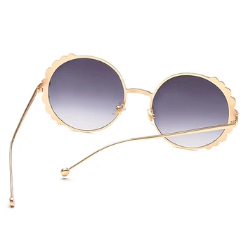 Vintage okrągłe okulary Kobiety luksusowej marki projektant perła okulary Moda aluminiowe ramki okulary dla kobiecych odcieni UV400 nowy
